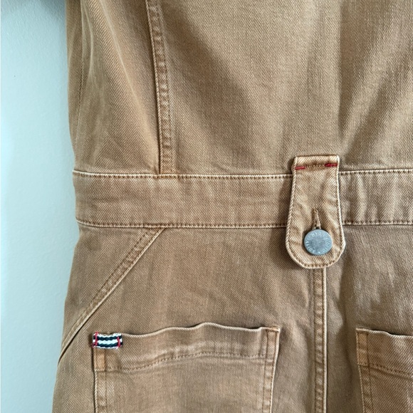 Alice + Olivia Camel Jean Short Romper Jumpsuit - Picture 8 of 12